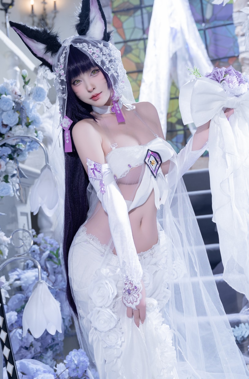 清水由乃 碧蓝航线 武藏 紫藤花cos图片下载