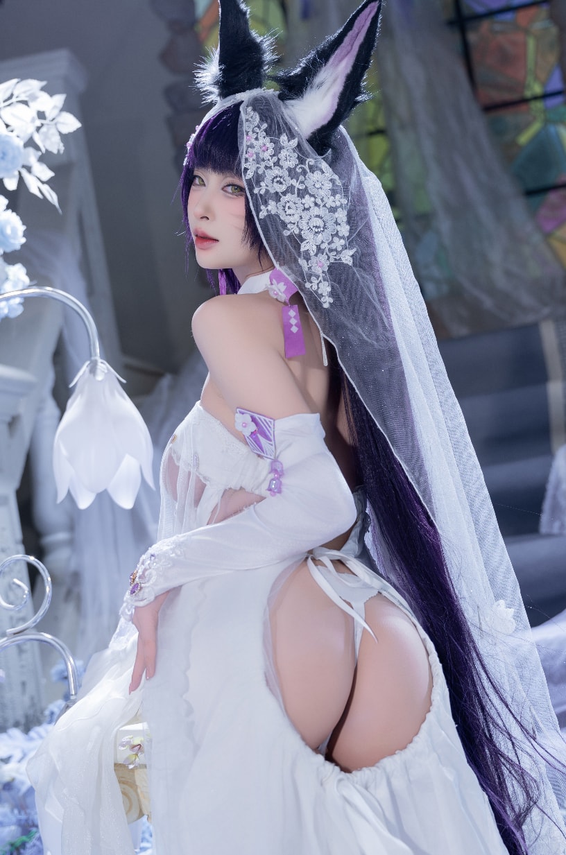 清水由乃 碧蓝航线 武藏 紫藤花cos图片下载