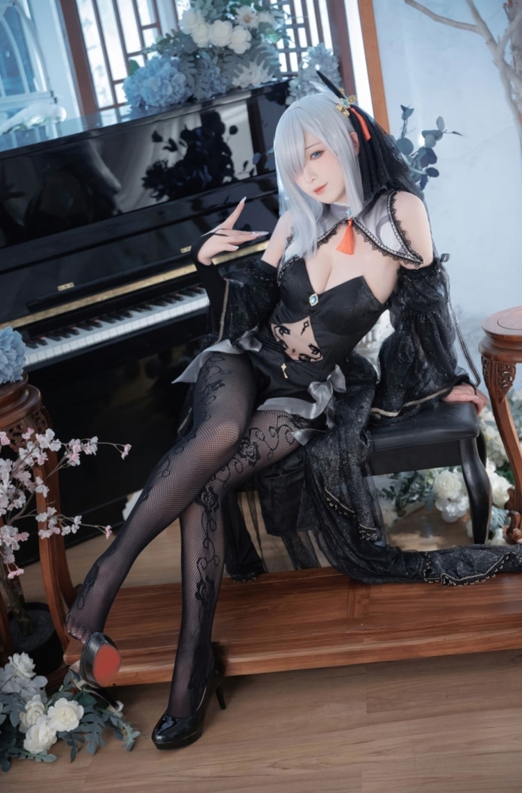 封疆疆v 原神 申鹤同人黑婚纱适合珍藏