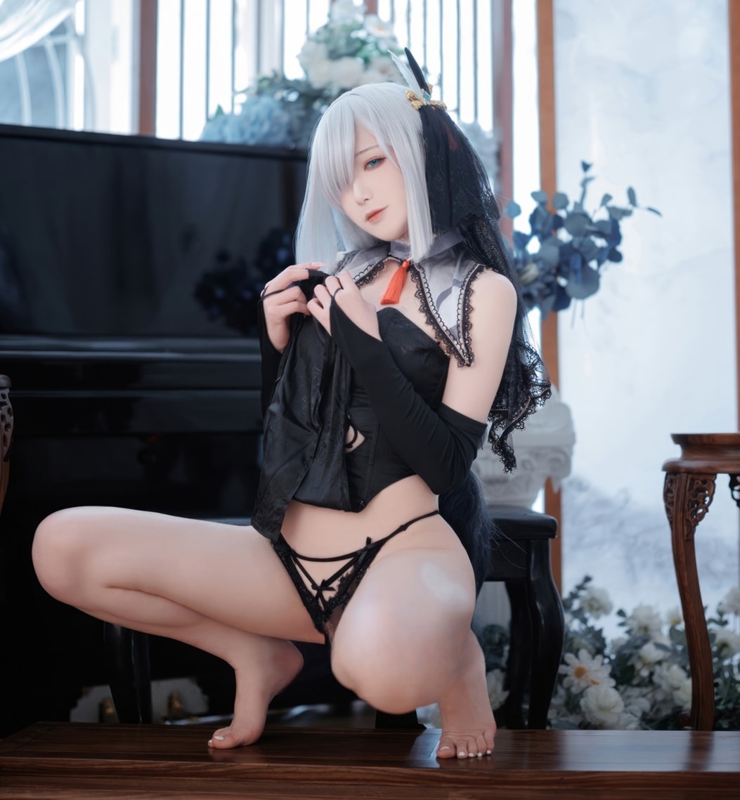 封疆疆v 原神 申鹤同人黑婚纱适合珍藏